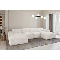 Kaiser möbel Ecksofa U-Form Siena mit Stoff Velo ECRU
