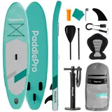 LifeGoods SUP Board Set - Aufblasbare Stand Up Paddling Board - Komplettes Set inklusive Zubehör und Verstellbares Padel - Geeignet für Anfänger und Fortgeschrittene - Bis 100KG - 320x81cm