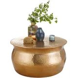 FineBuy Couchtisch Wohnzimmertisch Rund Sofatisch Hammerschlag Stubentisch