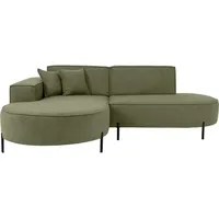 WFL GROUP Ecksofa Hana Loft 3-Sitzer Ecke Links Boucle Grün 241/80/168 cm,