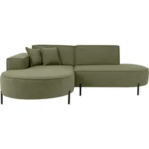 WFL GROUP Ecksofa Hana Loft 3-Sitzer Ecke Links Boucle Grün 241/80/168 cm,