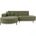 WFL GROUP Ecksofa Hana Loft 3-Sitzer Ecke Links Boucle Grün 241/80/168 cm,