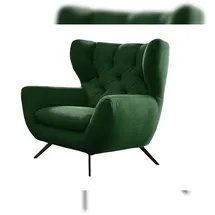 KAWOLA Hochlehnsessel CHARME Cord 100 x 106 x 95 cm Smaragd mit Kissen
