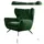 KAWOLA Hochlehnsessel CHARME Cord 100 x 106 x 95 cm Smaragd mit Kissen