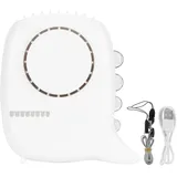 Tragbarer, Per Usb Aufladbarer Nackenventilator Mit 3 Geschwindigkeitsstufen – Kleiner Weißer Ventilator