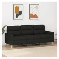 vidaXL 3-Sitzer-Sofa Schwarz 180 cm Stoff