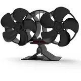 weareok Ofenventilator Kamin Ventilator Kaminventilator Kaminbesteck Lüfter für Kaminofen Holzofen Pelletofen ohne strom Leiser Betrieb mit Thermometer Wärmebetriebener Ventilator (Größe XL)