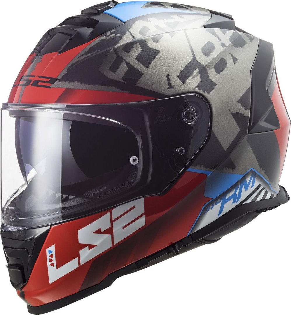 LS2 FF800 Storm Sprinter Helm, zwart-grijs-rood, 2XL Voorman