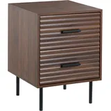 Beliani Nachtschrank Walgett 40 x 40 x 54 cm Dunkelbraun