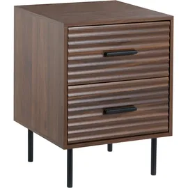 Beliani Nachtschrank Walgett 40 x 40 x 54 cm Dunkelbraun
