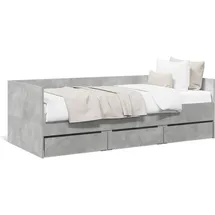 vidaXL vidaXL, Bett, Tagesbett mit Schubladen Ohne Matratze Betongrau 90x190 cm)