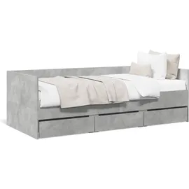 vidaXL vidaXL, Bett, Tagesbett mit Schubladen Ohne Matratze Betongrau 90x190 cm)