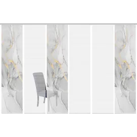 VISION S Schiebegardine VISION S "MARMOSA 6er SET" Gr. 1, grau (goldfarben, grau), B:60cm H:260cm, Polyester, Gardinen, Bambus-Optik, Digital bedruckt