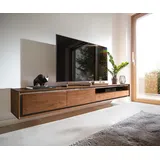 DeLife Lowboard Stonegrace 240 cm Akazie Braun Steinfurnier 2 Türen 2 Schubladen 1 Fach Schwebend,