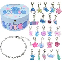 Get Trend Disney Stitch Adventskalender 2025 für Kinder, 24-Tage Schmuck DIY Charm Armband, Geschenke für Mädchen & Teenager, Blau - Blau