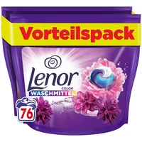 Lenor Waschmittel PODS All-in-1, 76 Waschladungen, Amethyst Blütentraum, Langanhaltende Frische und Tiefenreinigung selbst bei niedrigen Temperaturen