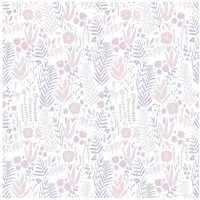 Profhome Blumen Tapete 0,53 m x 10 m 5,33 m2 Weiß/Rosa/Lila