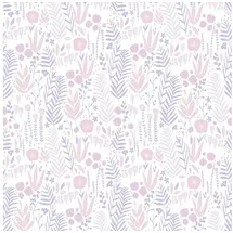 Profhome Blumen Tapete 0,53 m x 10 m 5,33 m2 Weiß/Rosa/Lila