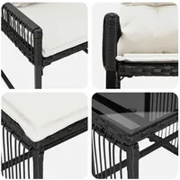 vidaXL Gartenlounge Set 11-tlg. Schwarz