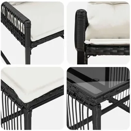 vidaXL Gartenlounge Set 11-tlg. Schwarz