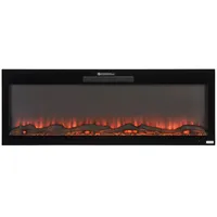 Xora Elektrokamin, Schwarz, Metall, Kunststoff, Glas, 127x45.7x12.6 cm, Bsci, Fernbedienung, Flammeneffekt separat schaltbar, Überhitzungsschutz, Dimmer, Freizeit, Heizen & Kühlen, Elektrokamine