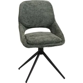 Mendler 2er-Set Esszimmerstuhl HWC-N73 Stoff Chenille grün