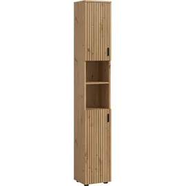 MID.YOU Mone Hochschrank 0 x 0 cm Braun Holz, Kunststoff