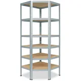 shelfplaza Eckregal Metall 200x60x30 cm silber