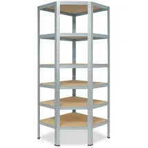 shelfplaza Eckregal Metall 200x60x30 cm silber