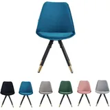 Pn Home - 1/4er-Set Sofia, gepolsterter Esszimmerstuhl, einzeln – Blau
