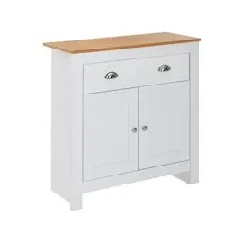 Wohnling Sideboard 79 x 81 x 34,5 cm Weiß / Eiche