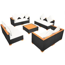 vidaXL Garten-Lounge-Set 9-tlg. schwarz