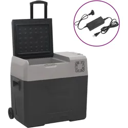 Kühlbox mit Rollen und Adapter Schwarz & Grau 30 L Polypropylen