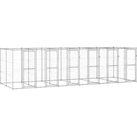 vidaXL Outdoor-Hundezwinger Verzinkter Stahl 14,52 m2