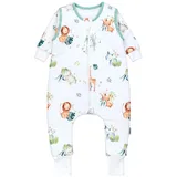 TupTam Schlafsack mit Beinen und Ärmeln OEKO-TEX zertifizierte Materialien, Winterschlafsack 2,5 TOG Unisex, Farbe: Safari (löwe, giraffe, elefant)), Größe: 104-110 - 104-110