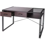 MCW Schreibtisch MCW-H91, Bürotisch Computertisch, Industrial 76x120x70cm ~ dunkelbraun
