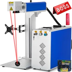 VEVOR Faserlaserbeschriftungsmaschine 30W, Beschriftung Fiber Laser Gerät 150x150mm, Laserbeschriftungsgerät 8000mm/s, Faser-Lasergravierer, Markierungstiefe < 1mm, Strahlqualität < 1,6, 20-80kHz