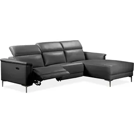 OTTO home Ecksofa OTTO HOME "LUND, L-Form, 261cm, man. o. elektr. Relaxfunktion (mit USB-A)", schwarz, B:261cm H:97cm T:179cm, Echtleder 100% Echtleder;Kunstleder 100% Polyurethan, Sofas, Ecksofa, und Kopfteilverstellung