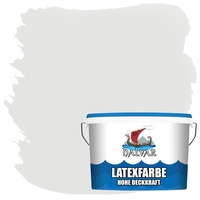Halvar Latexfarbe hohe Deckkraft Weiß & 100 Farbtöne - abwischbare Wandfarbe für Küche, Bad & Wohnraum Geruchsarm, Abwischbar & Weichmacherfrei (2,5 L, Silbergrau)