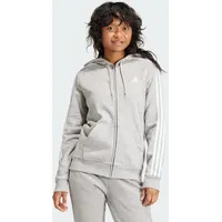 Adidas Essentials Fleece 3-Streifen Kapuzenjacke Medium Grey Heather / White M