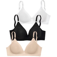 PETITE FLEUR Bralette-BH Damen 1xtoffee+1xschwarz+1xweiß Gr.90A