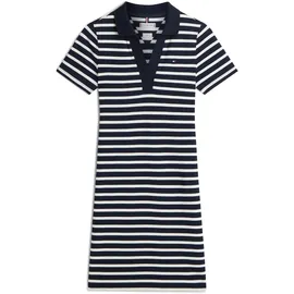 Tommy Hilfiger Polokleid Gestreift Schwarz/Night/Ecru L