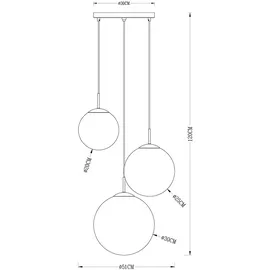 GLOBO Glas Kugel Hänge Lampe gold Fernbedienung Decken Leuchte dimmbar im Set inkl. RGB LED Leuchtmittel