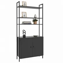 Relaxdays Bücherregal 159,5 x 60 x 24 cm Schwarz