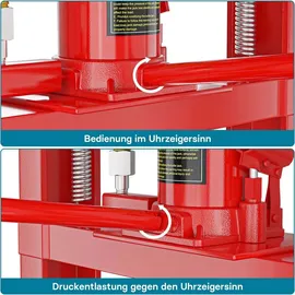 Wiltec Hydraulikpresse Stahl 420 mm rot