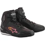 Alpinestars Stella Faster 3 Rideknit, Damen Motorradschuhe, schwarz-pink-gelb, Größe 44