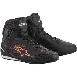 Alpinestars Stella Faster 3 Rideknit, Damen Motorradschuhe, schwarz-pink-gelb, Größe 44