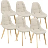 [en.casa] Esszimmerstuhl Kopparberg 6er-Set Beige