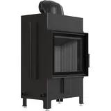 Kamineinsatz aus Stahl KRATKI LUCY 12 kW Ø 200 schwarz Verkleidung mit Türfeder - Schwarz