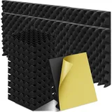 Gohytal Schalldämmung Akustikschaumstoff Selbstklebend, 12Pcs Akustikpaneele Selbstklebend Schalldämmung Wand Schallabsorber Akustikschaumstoff-Matten Akustikplatten für Studio Büro Tonstudio Podcasts